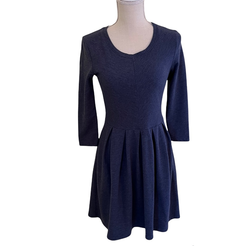 Anthropologie Puella "Sloped Peaks" Pleated Knit Pull-On Dress XS - Picture 2 of 7